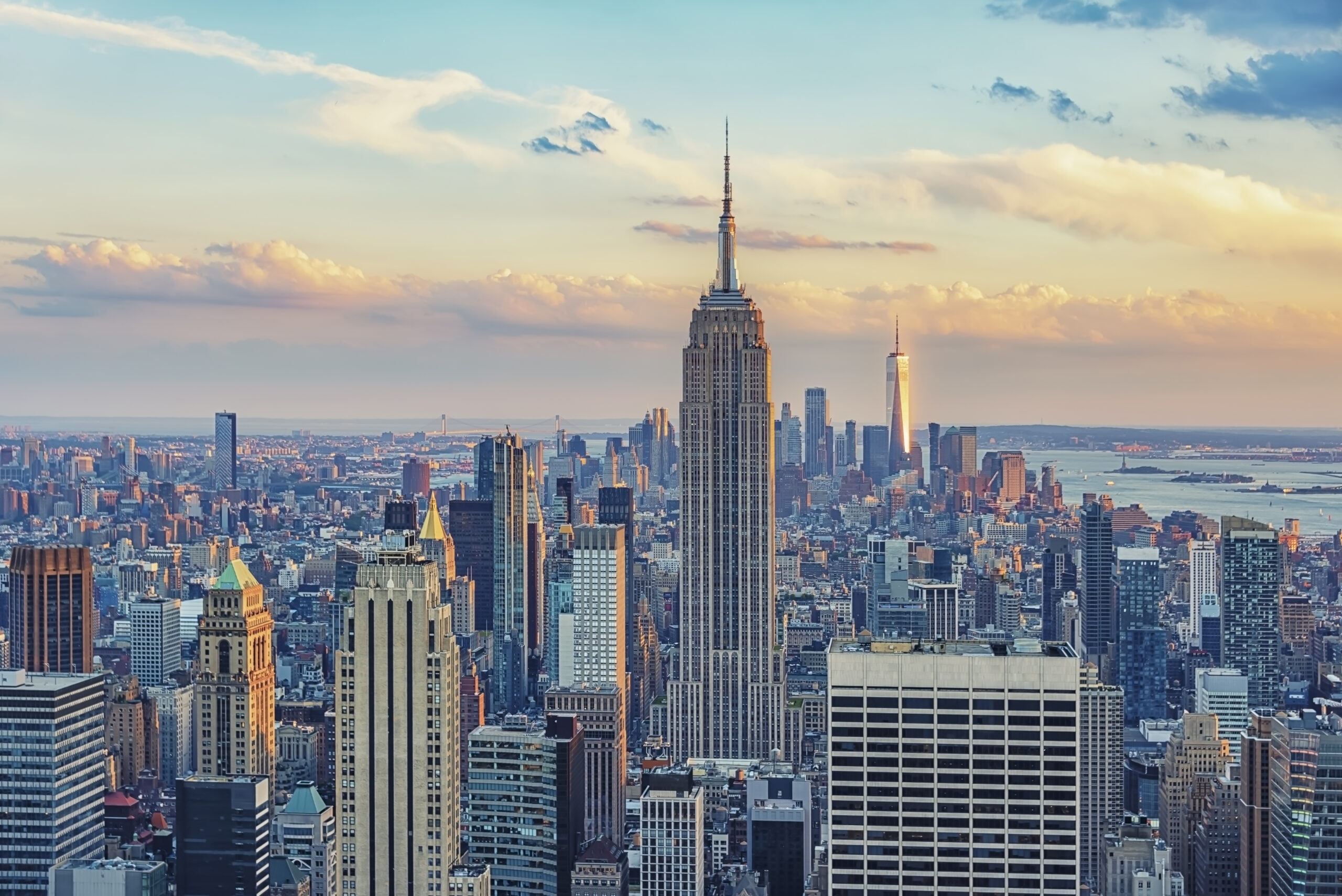 New York City skyline, representing NYC cooperative buildings subject to the Pied-à-Terre Tax